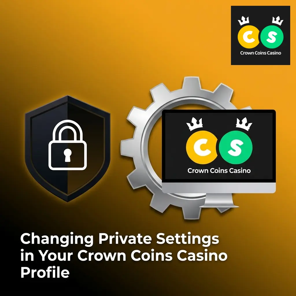 Crown Coins Casino profile settings page showing options to update email, change password, and manage communication preferences