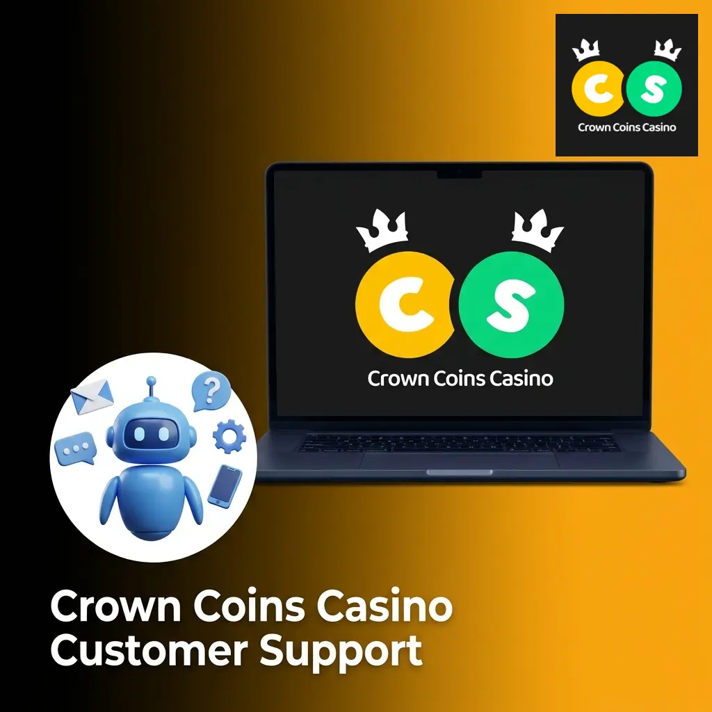 Crown Coins Casino customer support options including live chat, email, and FAQ help center for US players
