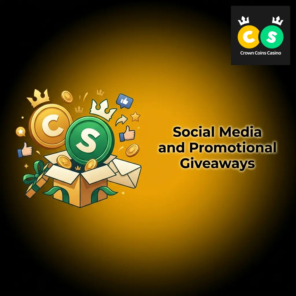 Crown Coins Casino social media giveaway promotional banner with free Sweeps Coins and Crown Coins offers