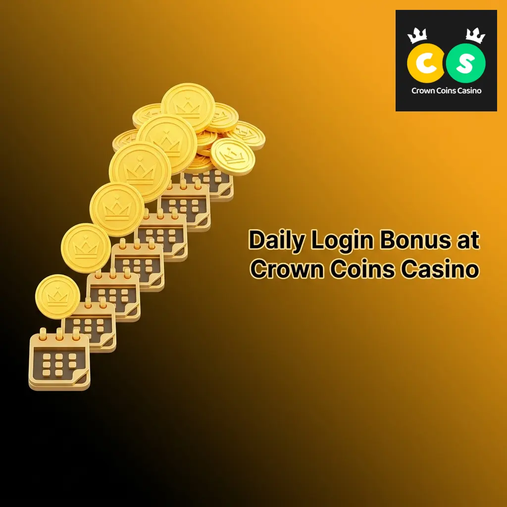 Crown Coins Casino daily login bonus rewards players with free Crown Coins for consecutive logins, no purchase required