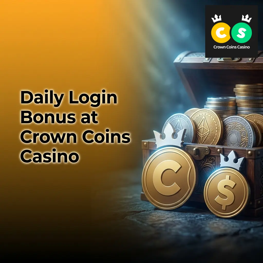 Crown Coins Casino daily login bonus rewarding players with free coins for consecutive logins, no purchase needed