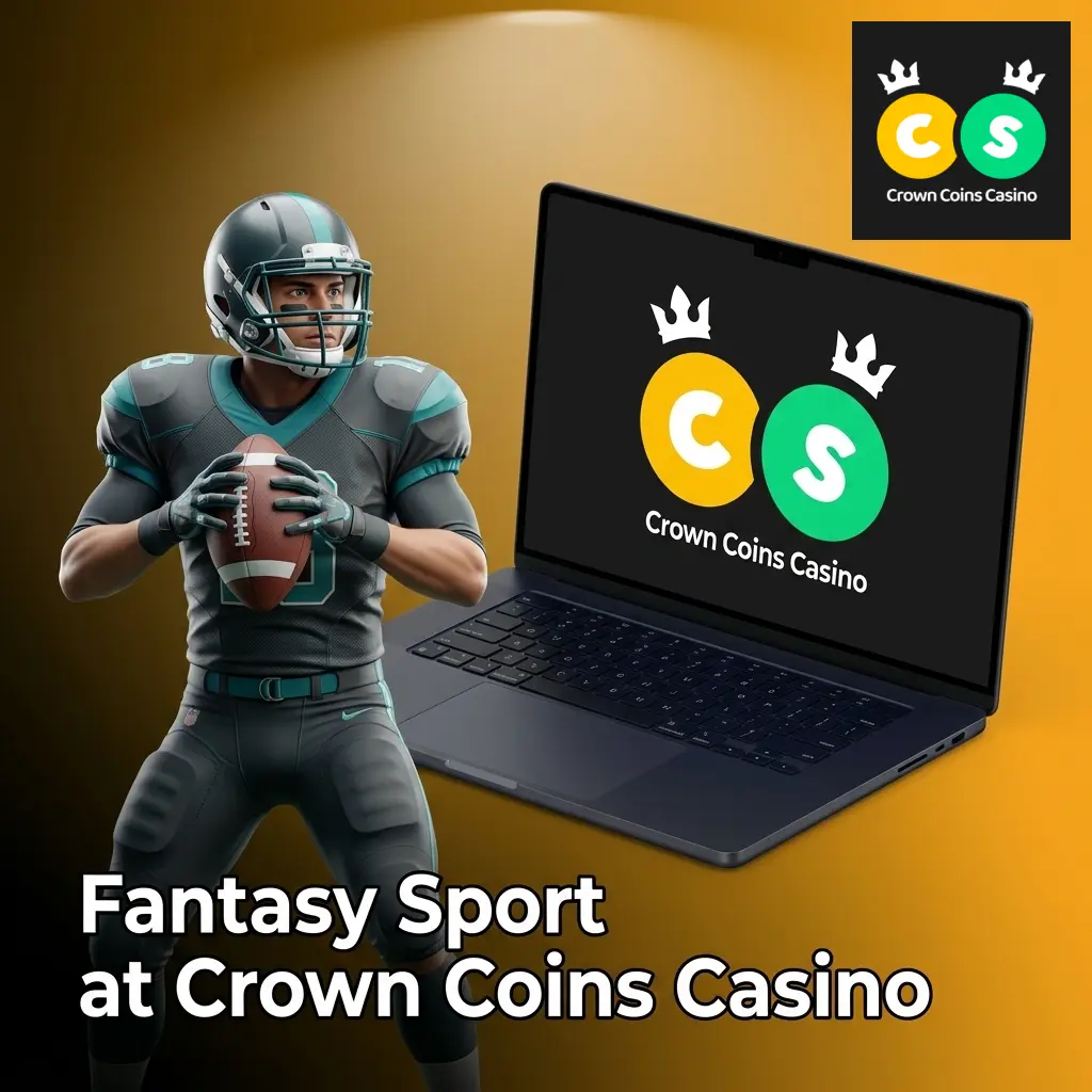 Fantasy sports lobby at Crown Coins Casino featuring NFL, NBA, MLB, NHL, and soccer contest options