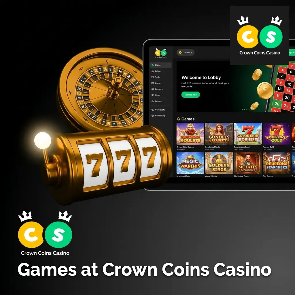 Crown Coins Casino online games lobby featuring 700+ slots, instant-win titles, and live dealer tables for US players