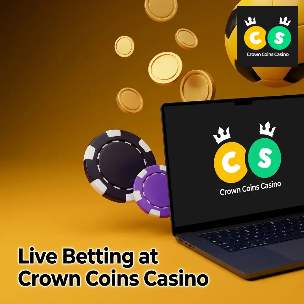 Crown Coins Casino live betting interface showing real-time odds, sports markets, live stats, and cash-out options for US players