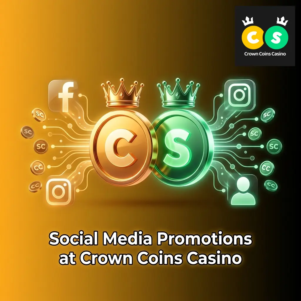 Crown Coins Casino social media promotions offering free Sweeps Coins and Crown Coins giveaways on Facebook