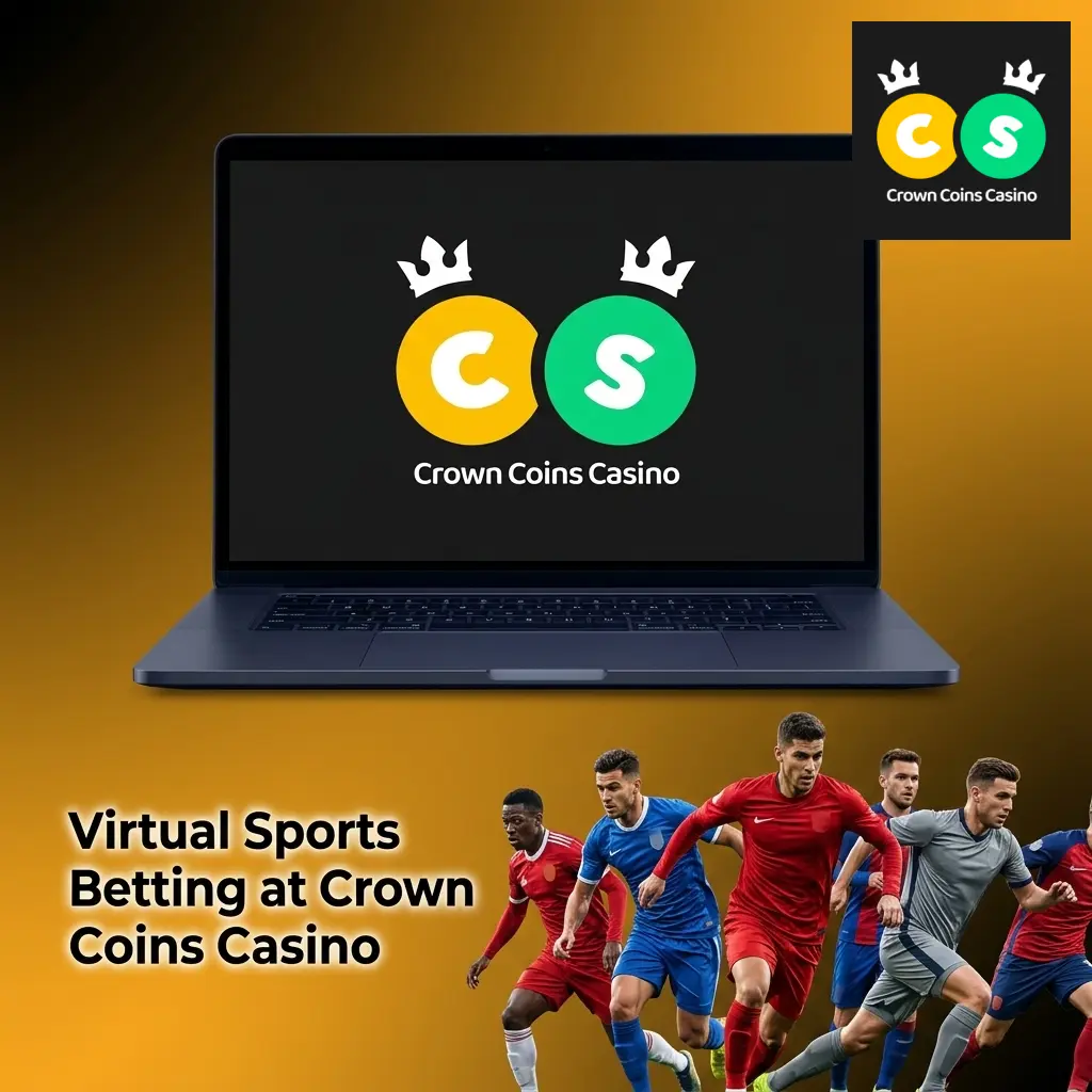 Virtual sports betting options at Crown Coins Casino including football, horse racing, basketball, and tennis powered by RNG software